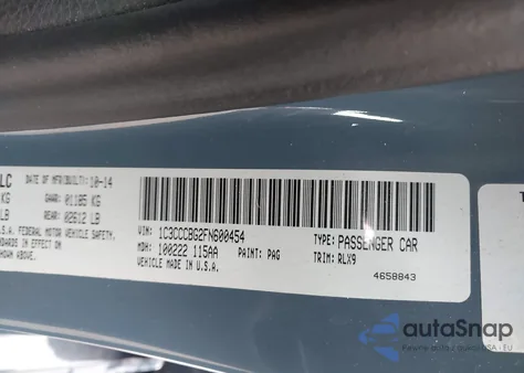 2015 Chrysler 200 S из США, поврежденный, VIN 1C3CCCBG2FN600454